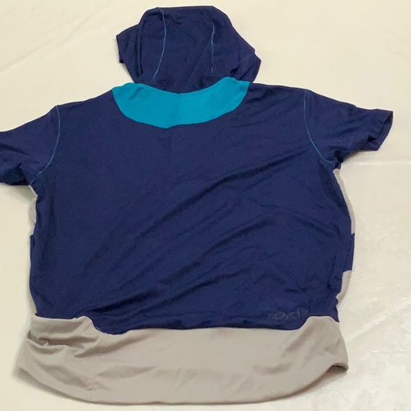 Spyder CYCLING HOODED top - Royal/Grey/Turq - Picture 4 of 12